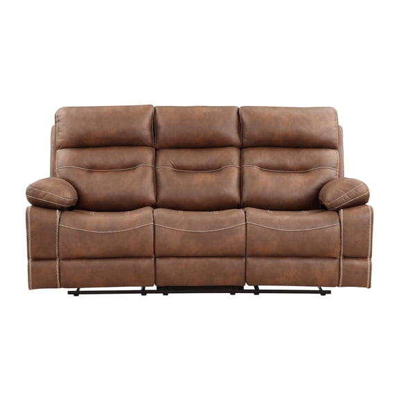 Steve Silver Rudger Microsuede Reclining Sofa, Chestnut Brown