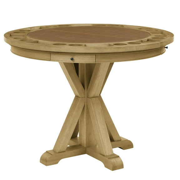 Steve Silver Rylie Counter Table with Game Top, Natural Finish