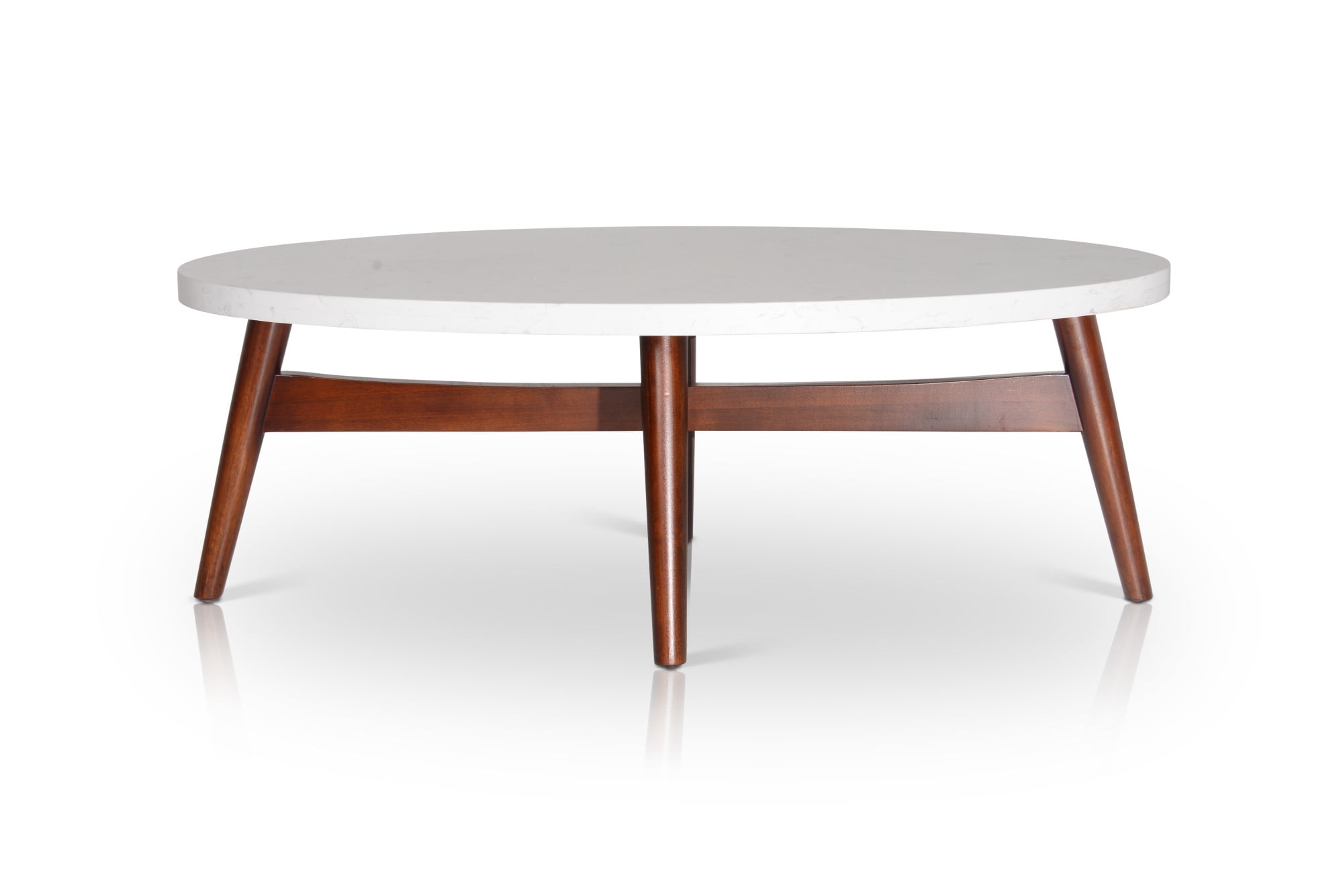 Serena 48" Brown and White Oval Wood Cocktail Table