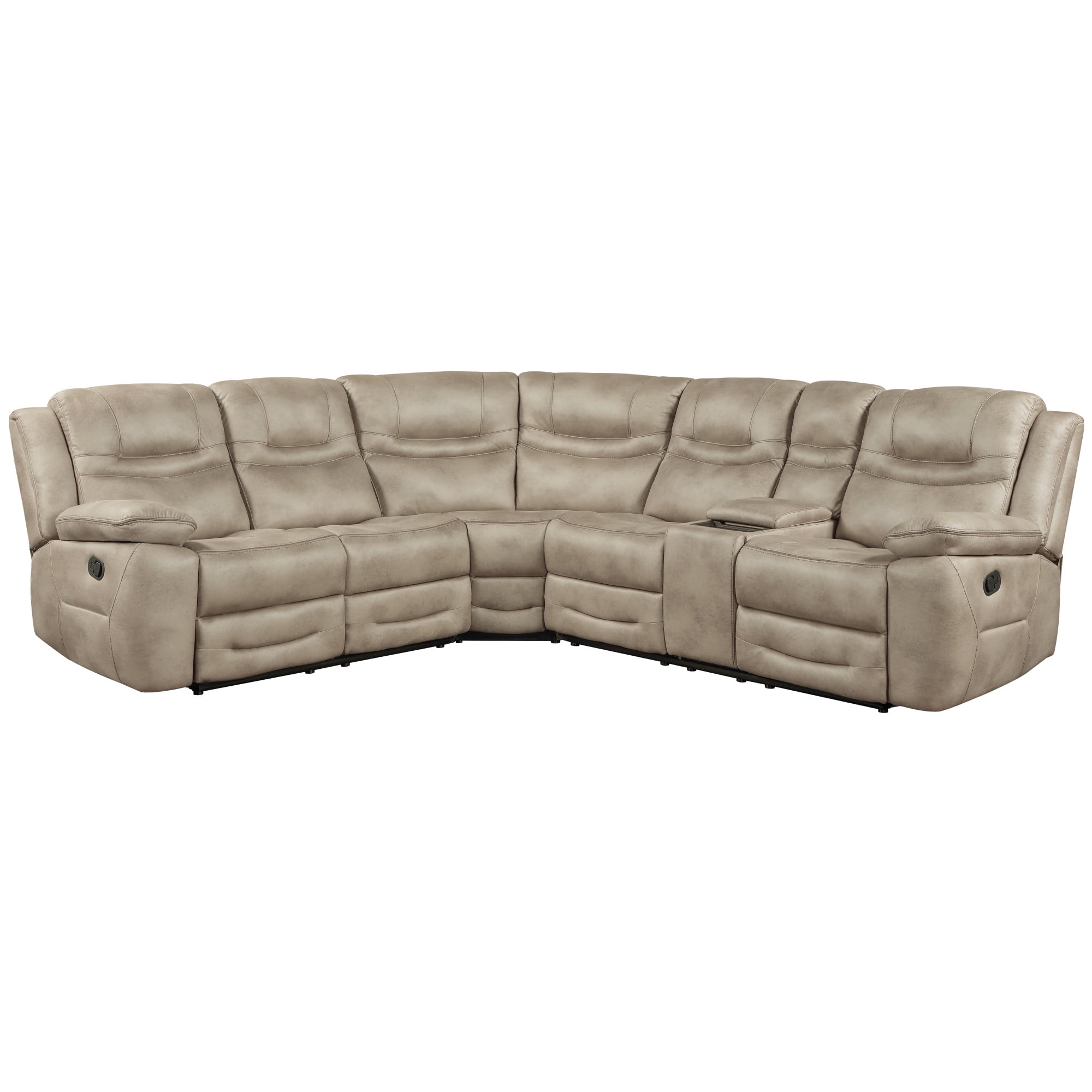 Steve Silver Shelton 3PC Manual Reclining Sectional, Mottled Camel