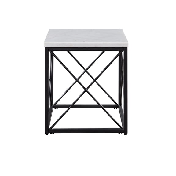 Steve Silver Skyler White Genuine Marble Top Square End Table