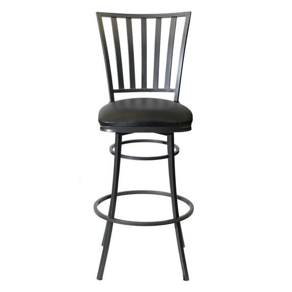 Steve Silver Stellan Commercial Grade Black Metal Swivel Barstool