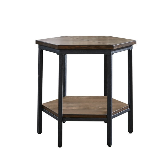 Steve Silver Ultimo Chocolate Wood Hexagon End Table