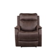 thumbnail image 1 of Steve Silver Valencia Leatherette Dual Power Reclining Chair with USB, Walnut, 1 of 6