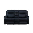 thumbnail image 1 of Steve Silver Valencia Leatherette Dual Power Reclining Loveseat with Console, Ocean Blue, 1 of 9