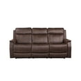 thumbnail image 1 of Steve Silver Valencia Leatherette Dual Power Reclining Sofa, Walnut Color, 1 of 8