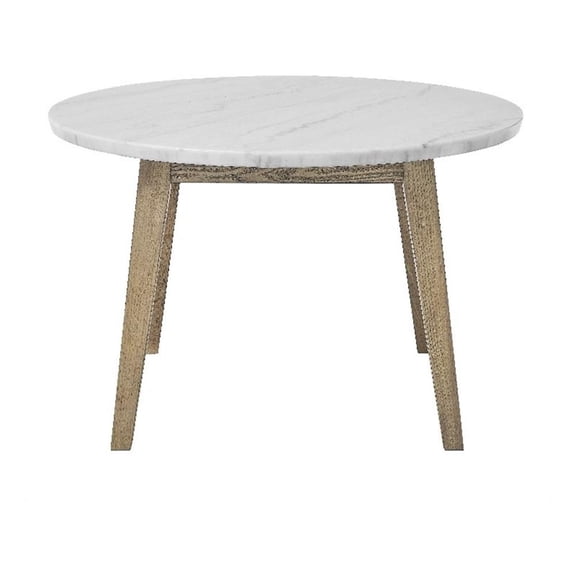 Steve Silver Vida 48" Round White Marble Dining Table