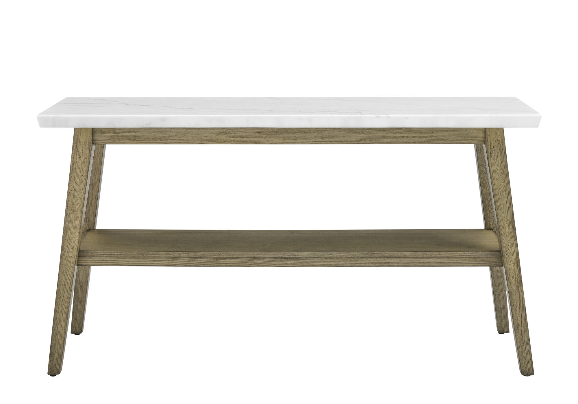 Vida 56" White Marble Top Console Table with Storage Shelf