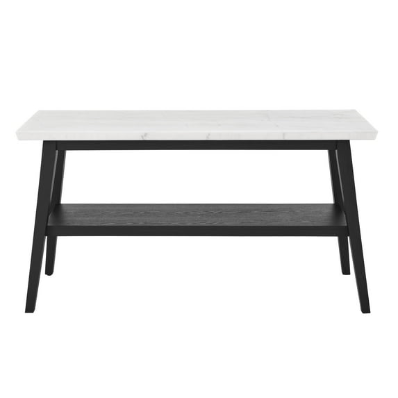Steve Silver Vida Modern Genuine Marble Top 56" Rectangle Console Table, White