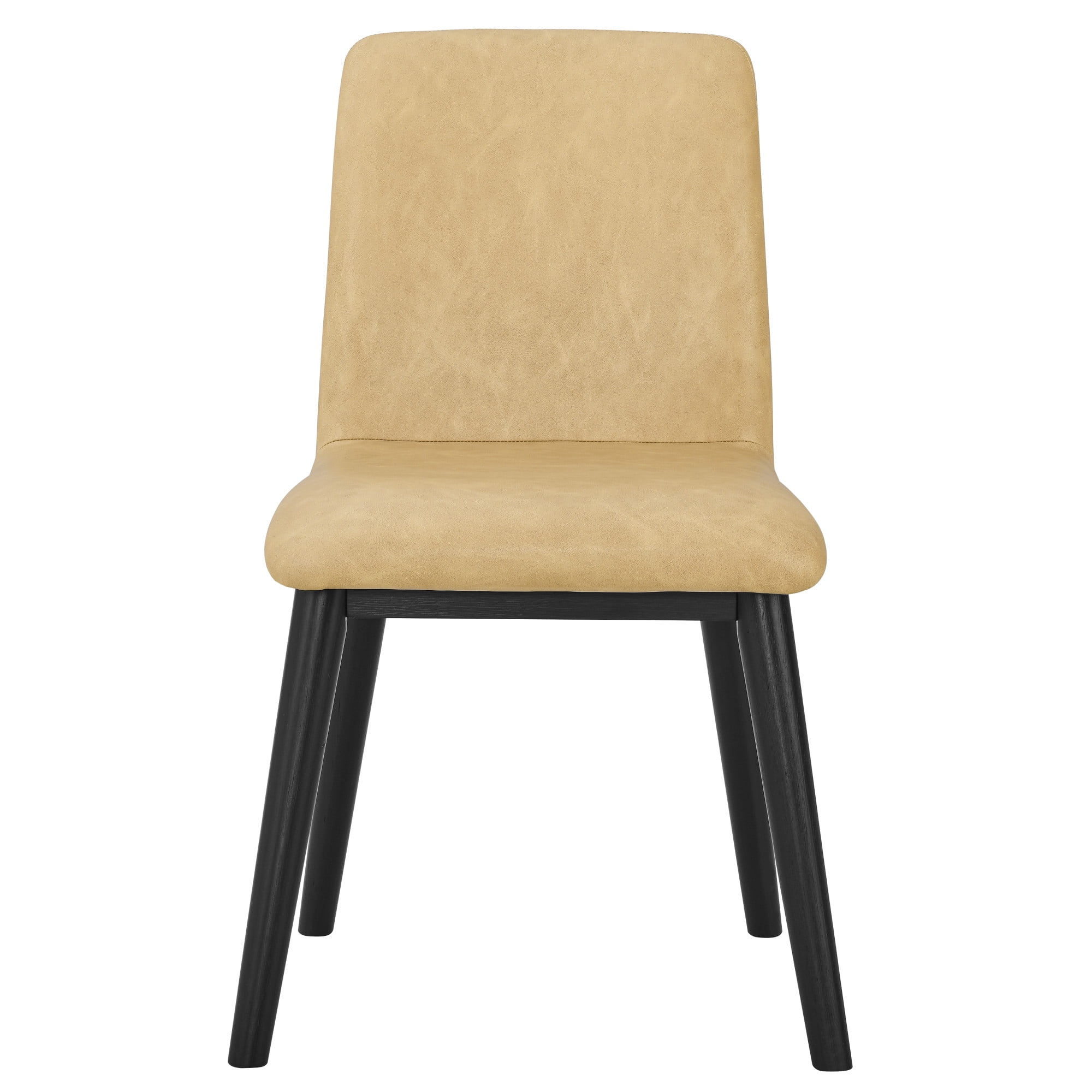 Steve Silver Vida Modern Vegan Leather Dining Chair, Set of 2, Sand/Black
