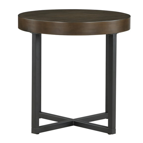 Steve Silver Yukon Engineered Wood/Iron End Table in Brown