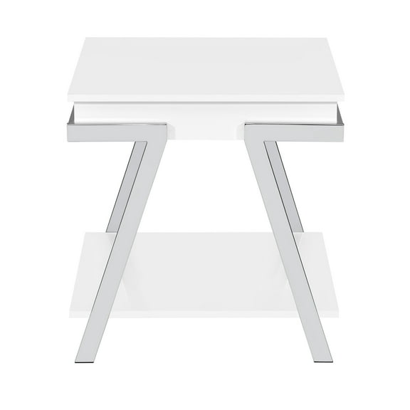 Steve Silver Zena Engineered Wood Square End Table in White