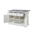 Steve Silver Zermatt White Kitchen Island with Marble Top and Storage ...