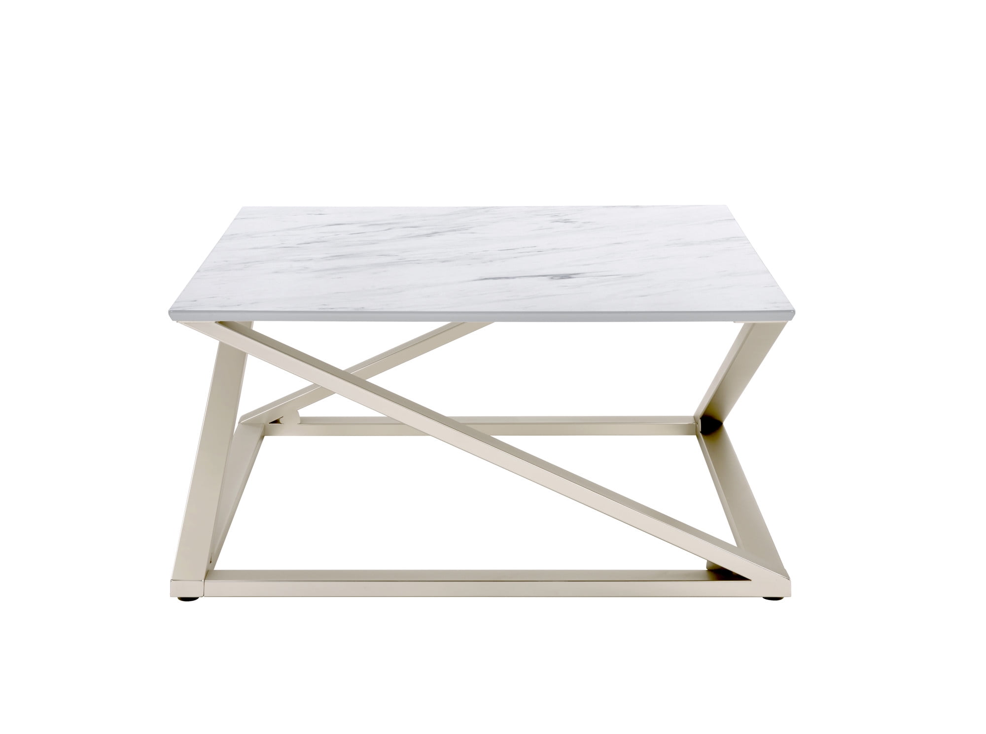 Steve Silver Zurich Contemporary 36" Faux Marble Coffee Table,White ...
