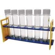 Steve Spangler Science Large Plastic Test Tubes with Caps and Rack - 6 test tubes, 1 rack