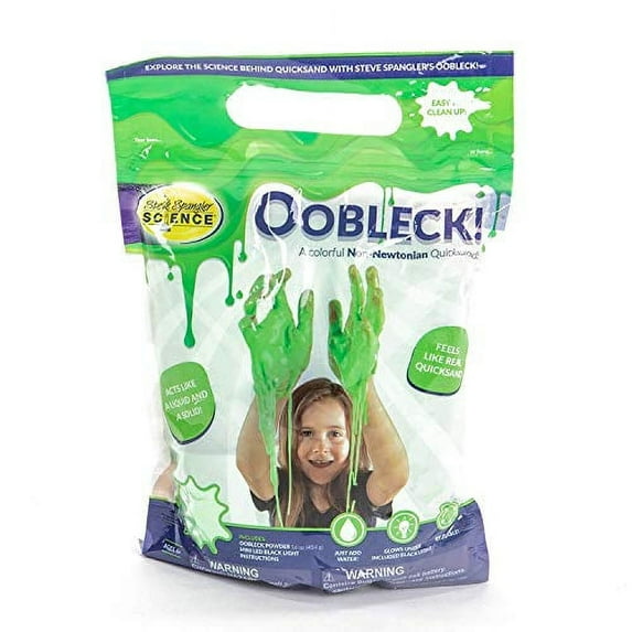 Steve Spangler Science Oobleck Mix, 16 oz Powder Packets, Green Slime - Science Kits for Kids, Safe, Non-Toxic, Environmentally Friendly, Encourages Creative STEM Learning for Classrooms or Home