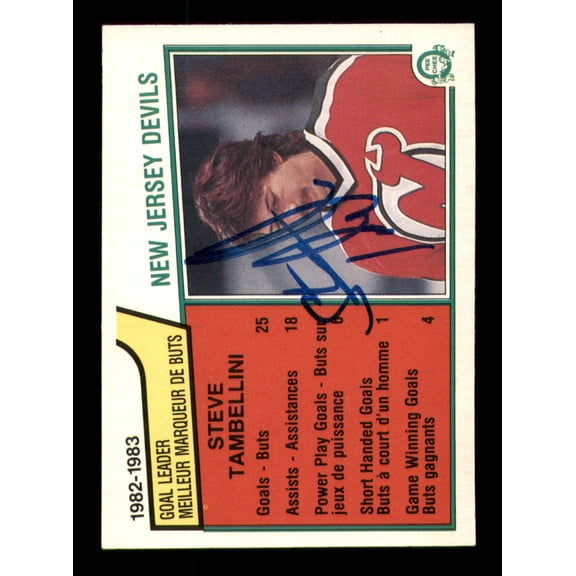 Steve Tambellini Autographed 1983-84 O-Pee-Chee Card #223 New Jersey Devils SKU #251979