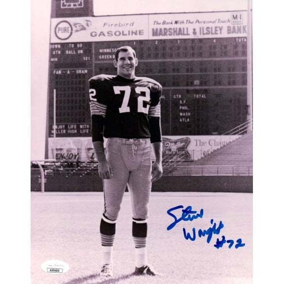 Steve Wright Signed Autographed 8X10 Photo Packers Vintage on Field JSA AB54830