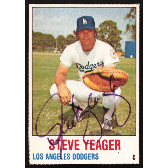 Steve Yeager Autographed 1978 Hostess Card #51 Los Angeles Dodgers SKU #258743
