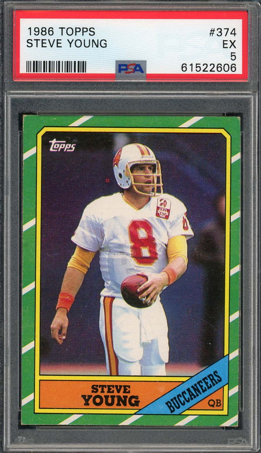 Steve Young 1986 Topps Football Rookie Card RC #374 Graded PSA 5