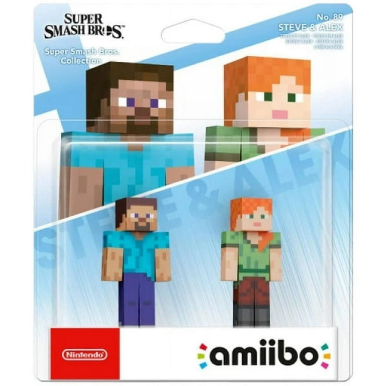 Nintendo Amiibo, Steve and Alex 2-Pack, Minecraft Super Smash Bros