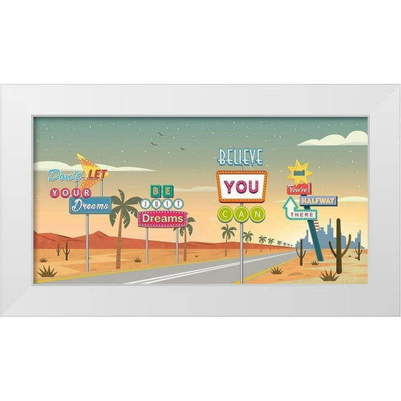 Steven, Hill 18x11 White Modern Wood Framed Museum Art Print Titled - Believe you can...