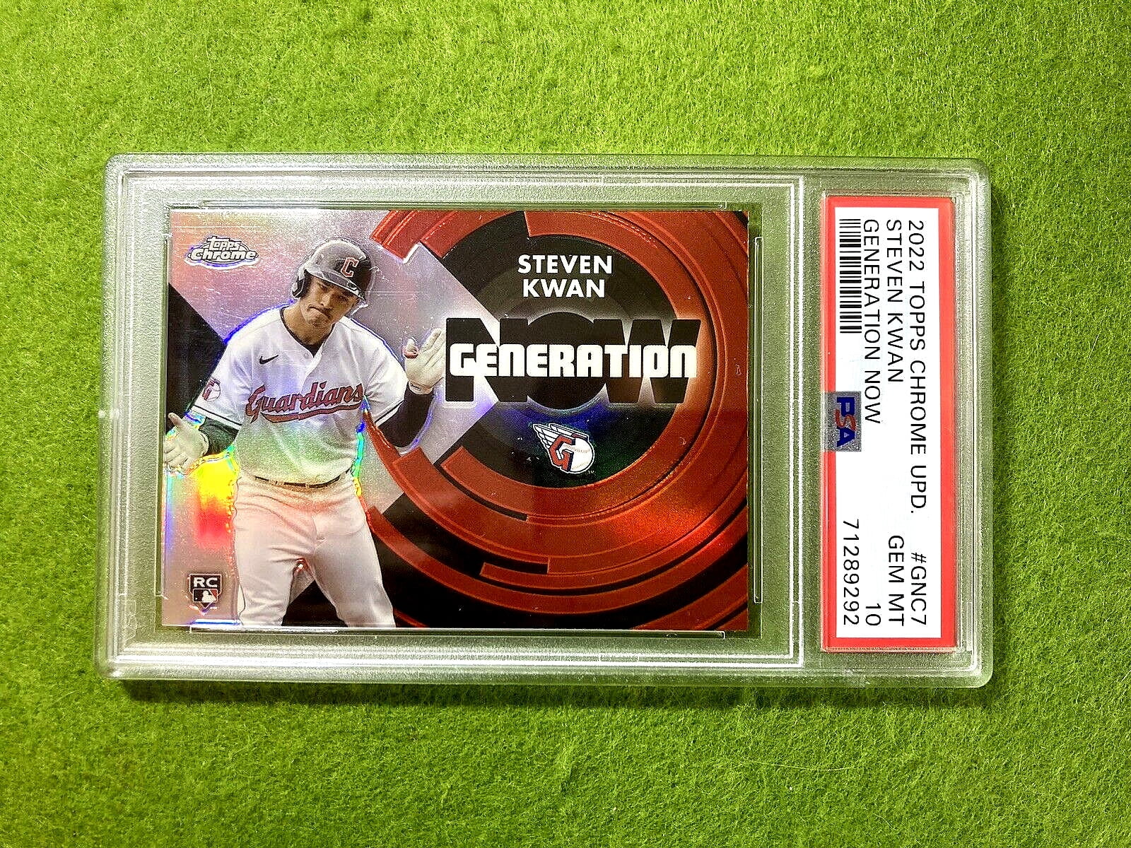 Steven Kwan PSA 10 CHROME ROOKIE CARD SP RC 2022 STEVEN KWAN Topps 