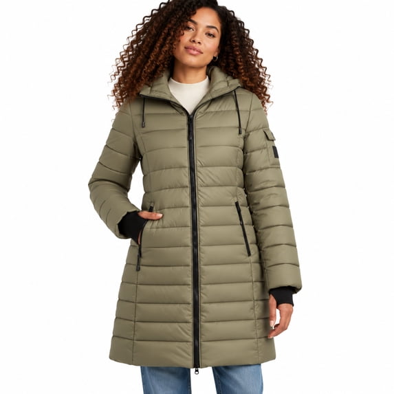 Steven Madden Women's Winter Coat - Packable Long Length Quilted Puffer Parka Jacket for Women, S-XL