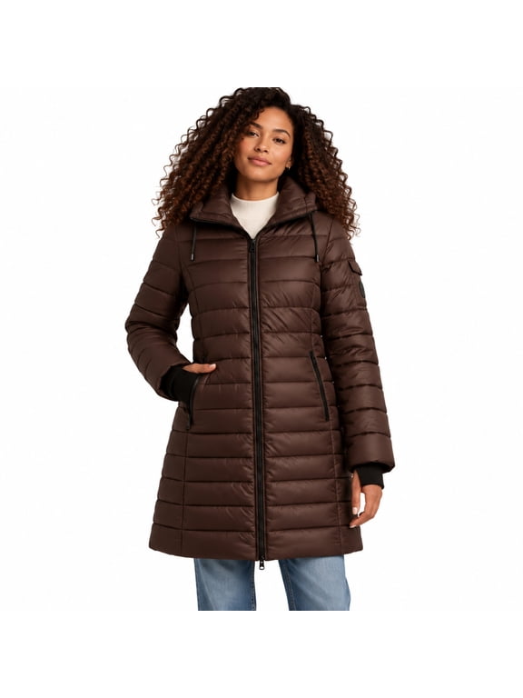 Steven Madden Women's Winter Coat - Packable Long Length Quilted Puffer Parka Jacket for Women, S-XL
