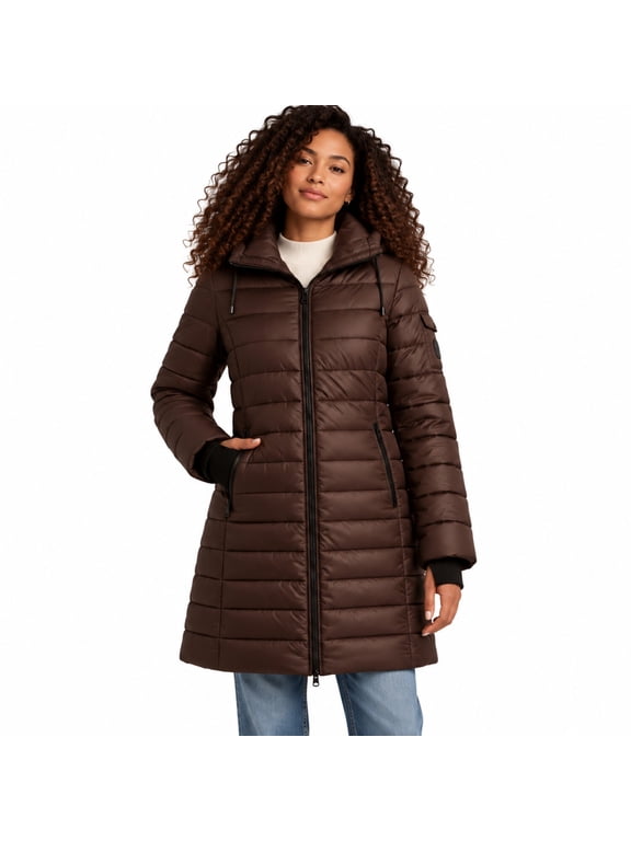Steven Madden Women's Winter Coat - Packable Long Length Quilted Puffer Parka Jacket for Women, S-XL