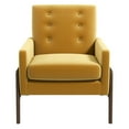 thumbnail image 1 of Steven Mid-Century Modern Tufted Yellow Velvet Accent Armchair, 1 of 7