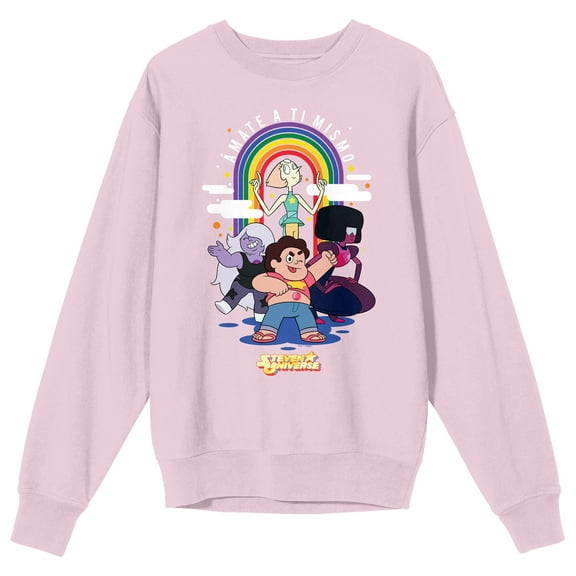 Steven Universe Amate A Ti Mismo Crew Neck Long Sleeve Cradle Pink Adult Sweatshirt-Small