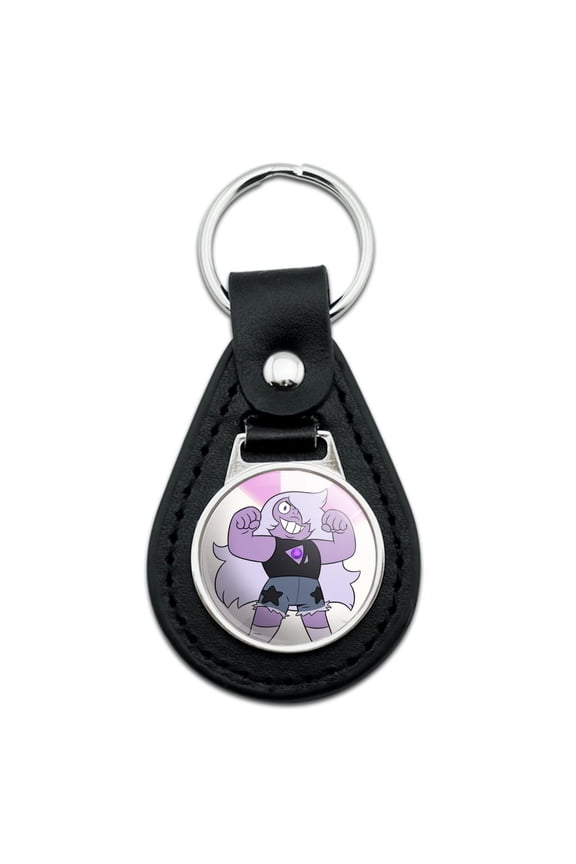Steven Universe Amethyst Black Leather Keychain