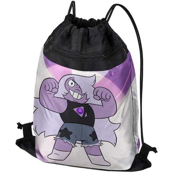 Steven Universe Amethyst Drawstring Backpack Sports Bag Sackpack 17" x 13", Perfect for Gym, Yoga or Practice