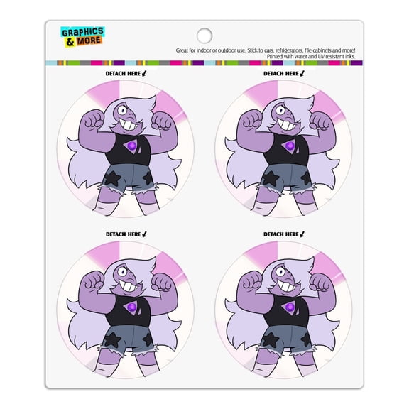 Steven Universe Amethyst Refrigerator Fridge Locker Vinyl Circle Magnet Set