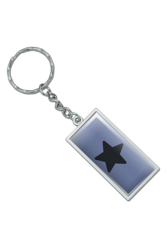 Steven Universe Amethyst Star Rectangle Keychain in Chrome Plated Metal