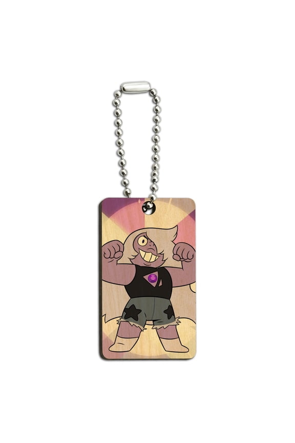 Steven Universe Amethyst Wood Wooden Rectangle Keychain Key Ring