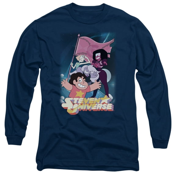 Men's Steven Universe Crystal Gem Flag Long Sleeve Large Navy
