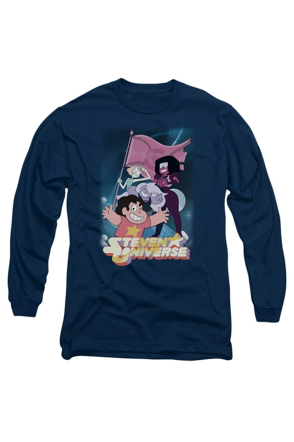 Men's Steven Universe Crystal Gem Flag Long Sleeve Large Navy