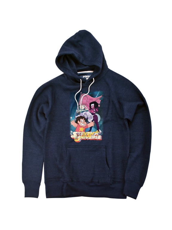 Crystal Gem Flag Unisex Adult Slim Fit Pull-Over Heather Hoodie, Navy, Small
