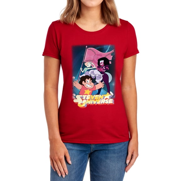 Steven Universe Crystal Gem Flag Women's T Shirt, Red, Small