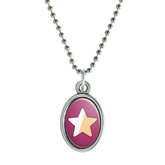 Steven Universe Garnet Star Antiqued Oval Charm Pendant with Chain