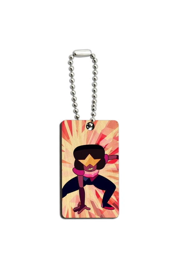 Steven Universe Garnet Wood Wooden Rectangle Keychain Key Ring