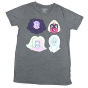 Steven Universe Girls Juniors  T-Shirt - 4 Faces of the Gem Gals (Large)