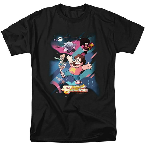 Steven Universe Group Shot Unisex Adult T Shirt, Black, 2X-Large