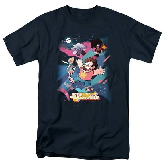 Steven Universe Group Shot Unisex Adult T Shirt, Navy, 6X-Large