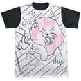 thumbnail image 1 of Steven Universe Men's Stev And Lion Sublimation T-shirt X-Large White, 1 of 4