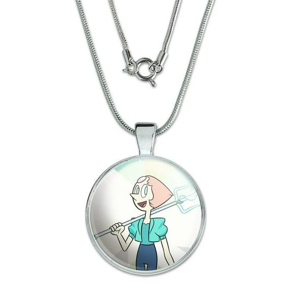 Steven Universe Pearl 1" Pendant with Sterling Silver Plated Chain