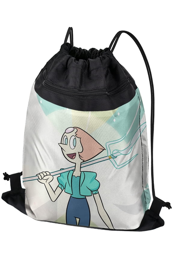 Steven Universe Pearl Drawstring Backpack Sports Bag Sackpack 17" x 13", Perfect for Gym, Yoga or Practice