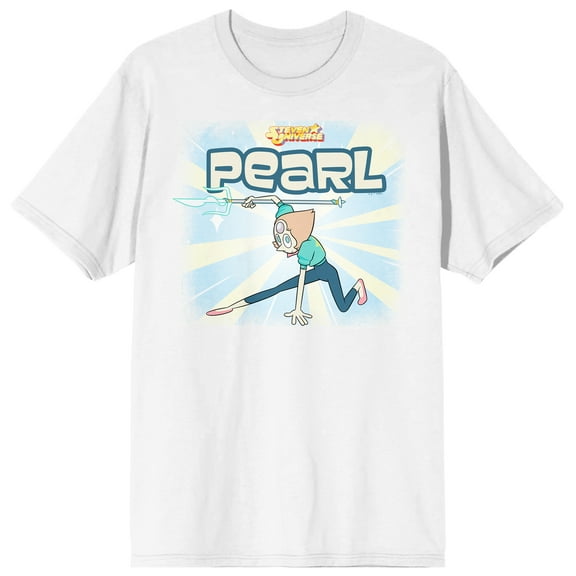 Steven Universe Pearl Strike Pose Adult White Short Sleeve Tee-Medium